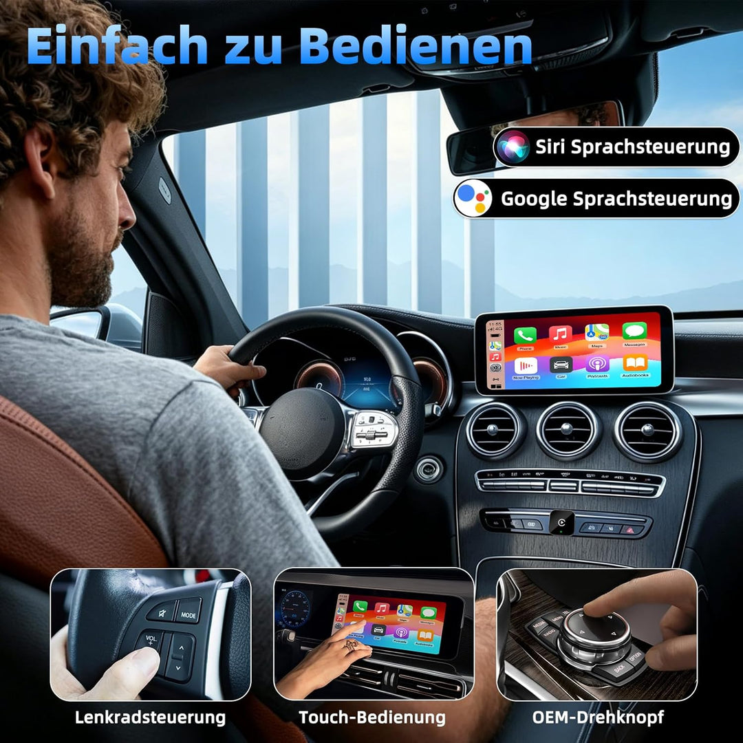 Carplay Wireless Adapter, 2-In-1 Mini Apple Wireless Carplay Adapter, USB-C/A 2026 Car Play Adapter