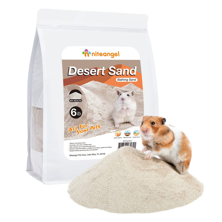 Niteangel Hamster Wüstenbad Sand | Staubfreier Badesand oder Streusand für Hamster, Chinchillas, Ger
