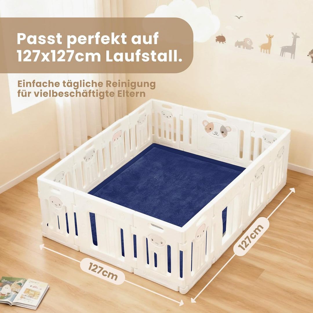 ACOMOPACK Baby Krabbelmatte 127x127x3.5cm Dicke Spielmatte mit Schaumfüllung Rutschfester Unterseite