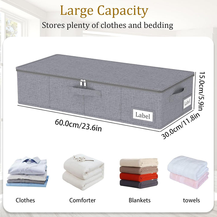 Yawinhe Faltbarer Unterbett-Aufbewahrungskorb mit Deckel, Aufbewahrungstasche Unterbettkommode mit L
