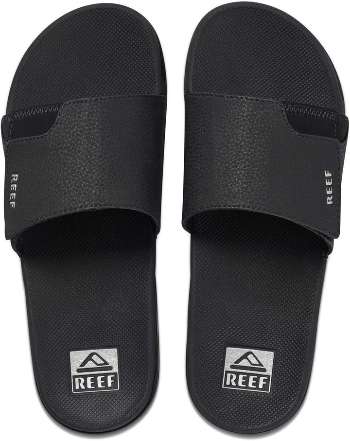Reef Slipper Fanning Slide 40 EU Schwarzes Silber, 40 EU Schwarzes Silber
