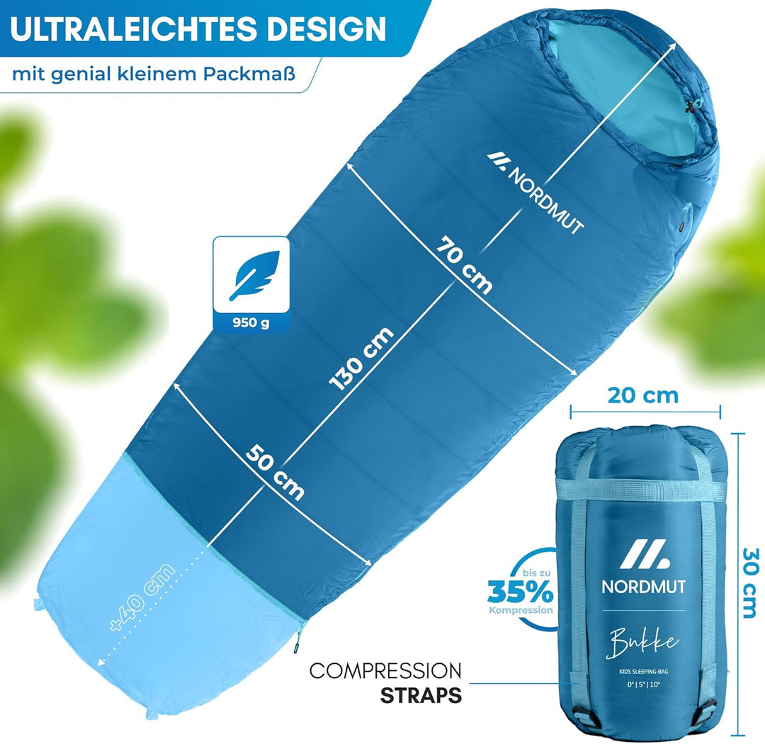 NORDMUT® Schlafsack Kinder mitwachsend für zuverlässigen Kälteschutz – Kinderschlafsack aus schadsto