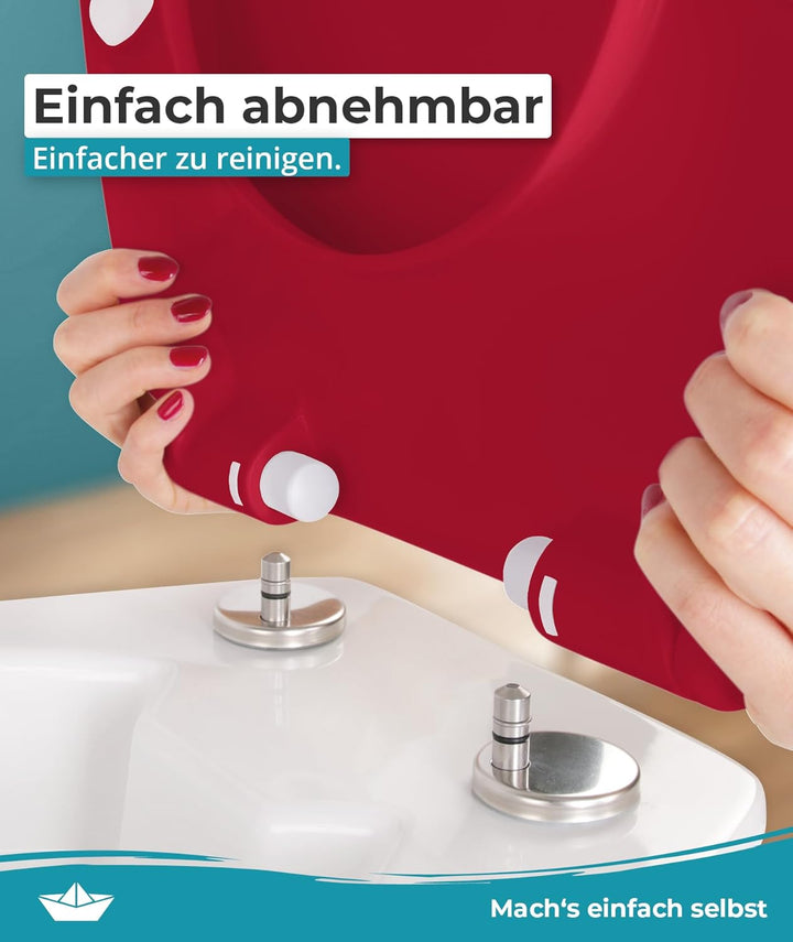 Calmwaters® Premium WC Sitz einfache Montage, Toilettendeckel bis 250 kg, Made in EU, antibakteriell