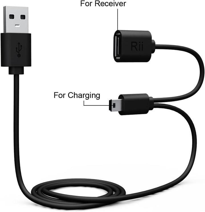 Rii Mini i8+ Wireless (QWERTZ) - Mini Beleuchtete Tastatur mit Multi-Touch Maus-Pad für Smart TV, Mi