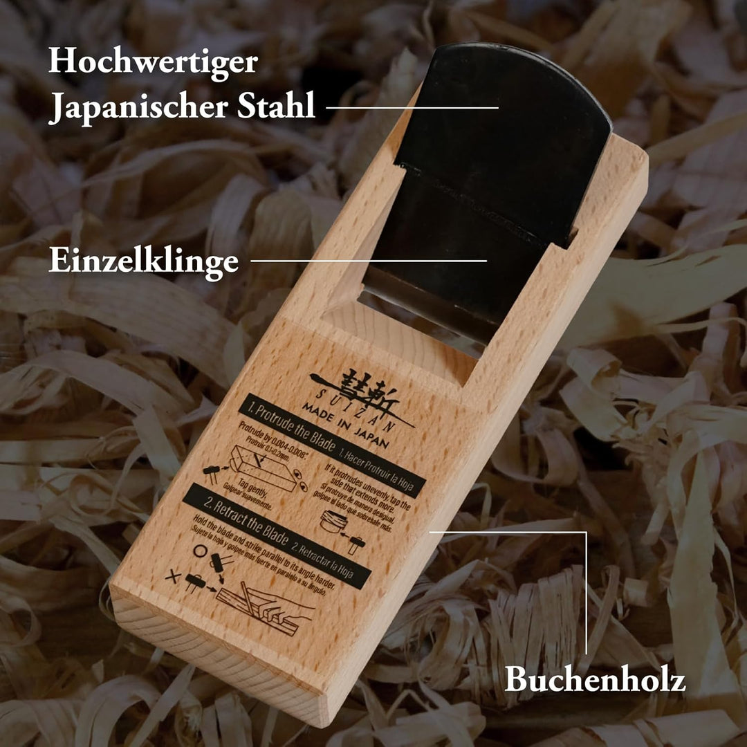 SUIZAN Japanische Holzblockhobel Kanna 4,2 cm (42 mm) Handhobel japanische Holzbearbeitungswerkzeuge