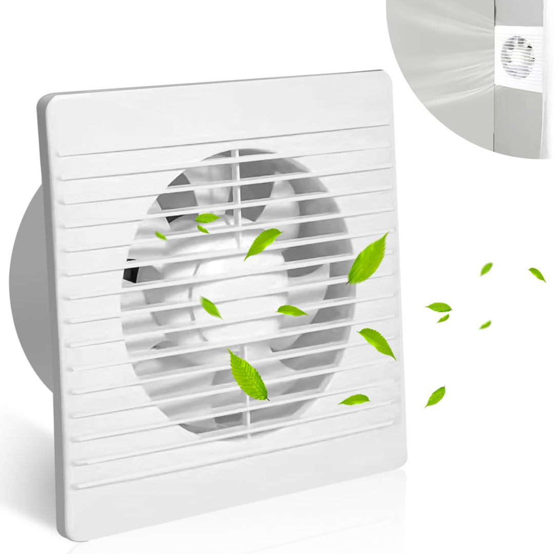 Nizirioo Badlüfter Ø 100mm Wandventilator Lüfter: Badezimmer Lüfter Abluftventilator mit Kabel, Wand