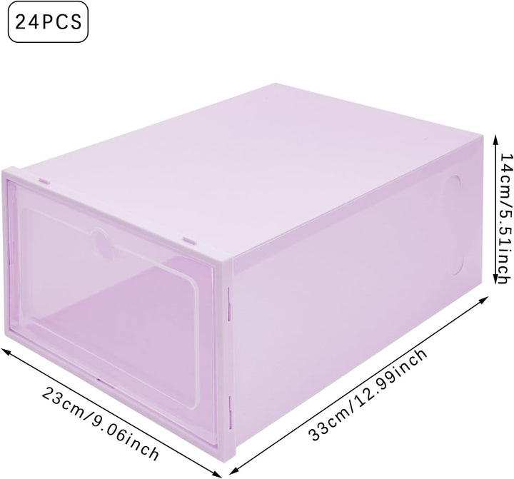 Schuhboxen Stapelbar, Schuhkarton Schuhregal Mit Türen 33 X 23 X 14 Cm 24 Stück In Einem Set Stapelb