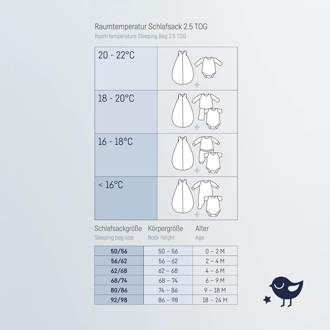 Julius Zöllner Unisex Baby Julius Zöllner Baby Sommerschlafsack aus 100prozent Jersey Baumwolle 0,5