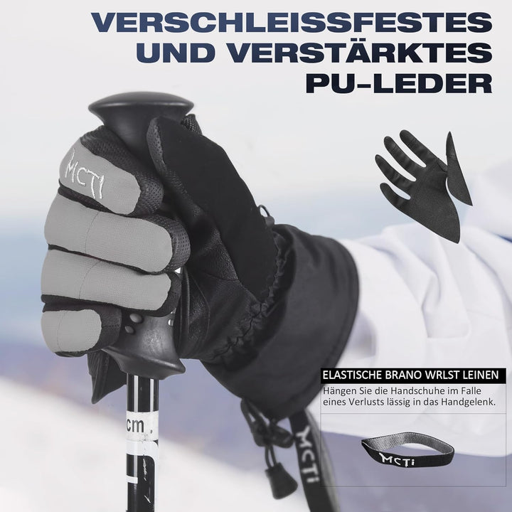 Skihandschuhe Damen Touchscreen Winterhandschuhe Wasserdicht Snowboardhandschuhe Winter Warm Schnee
