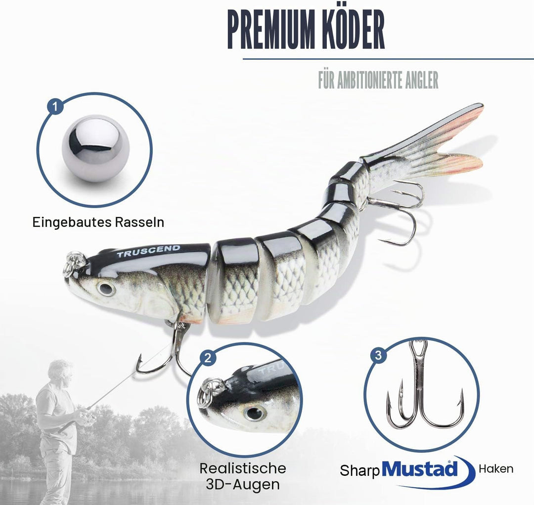 TRUSCEND Angelköder Crankbait, Alle Wasserschichten Serie, Hängend/Langsam/Sinkend Schwimmend/Sinken