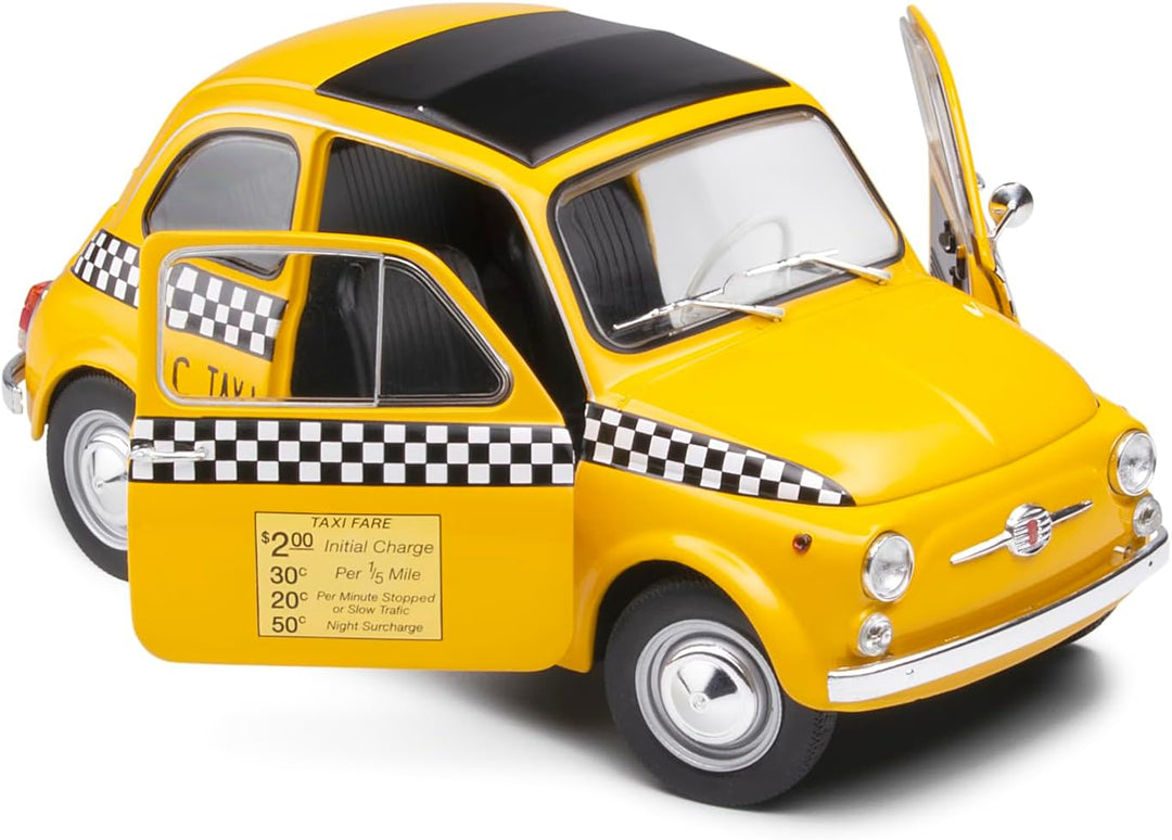 Solido FIAT 500 Taxi NYC, Baujahr 1965, Modellauto, Massstab 1:18, gelb S1801407