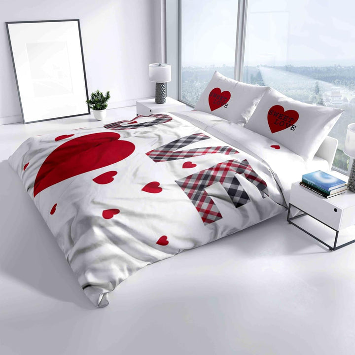 Leonado Vicenti Bettwäsche Microfaser Partner 135x200 4teilig Herz Mr&Mrs Bärchen Schlafzimmer Pärch