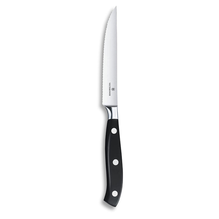 Victorinox, Grand Maître, Profi Tomaten- und Steakmesser, Extra Scharfe Klinge, Wellenschliff, 12 cm