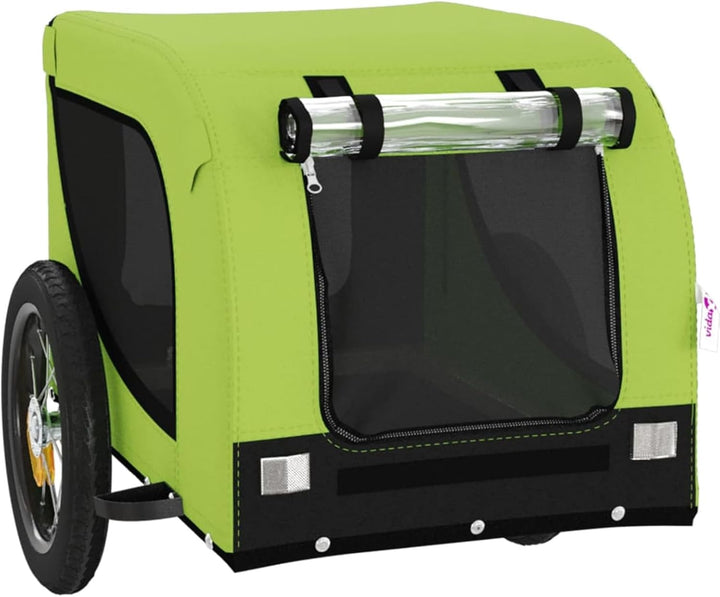 Grüner und schwarzer Hundeanhänger für Fahrrad - Oxford-Gewebe, Eisen, PVC, 124x53x53 cm, für kleine
