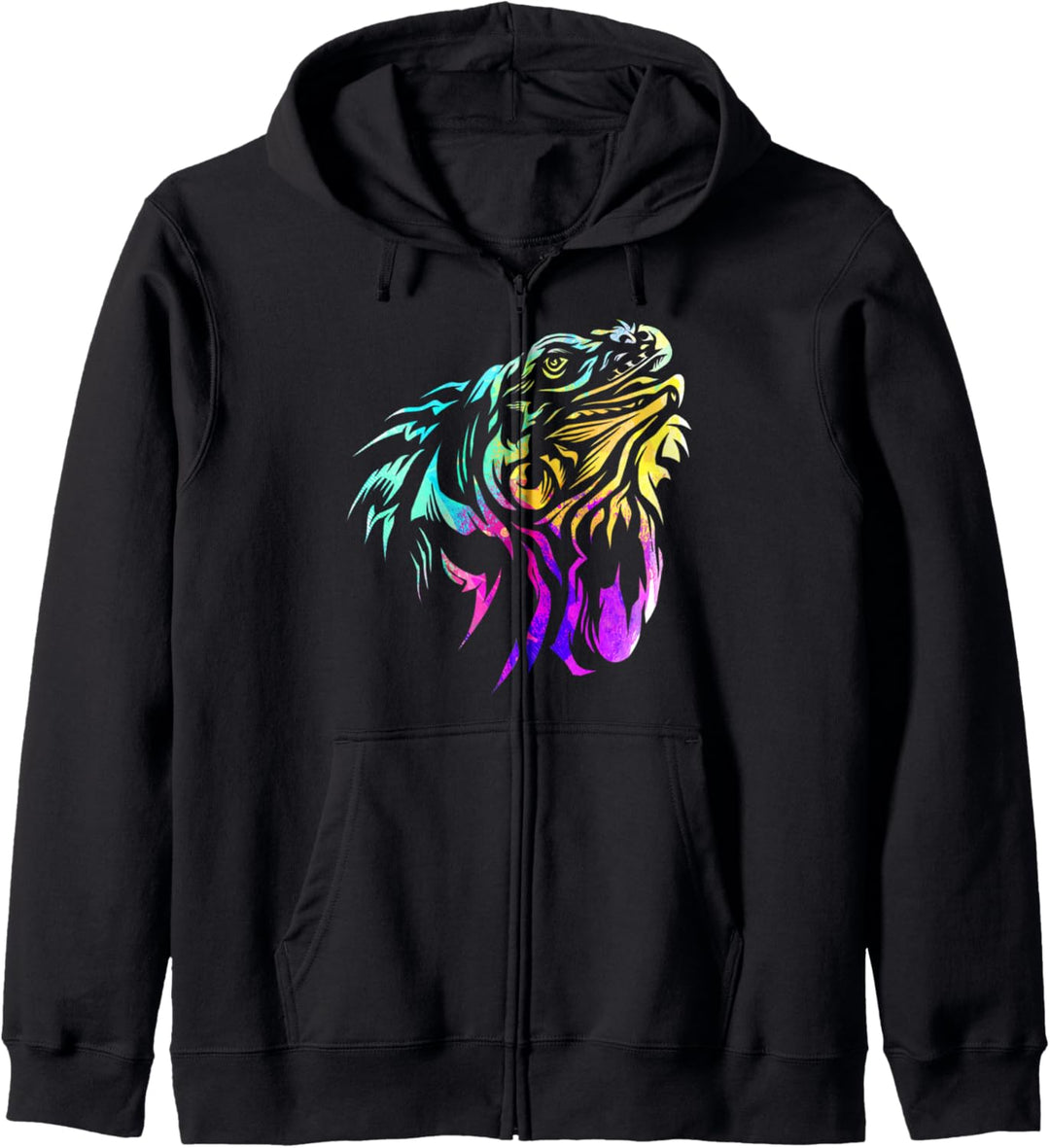 Bunte Leguan Eidechse Kunst Kapuzenjacke
