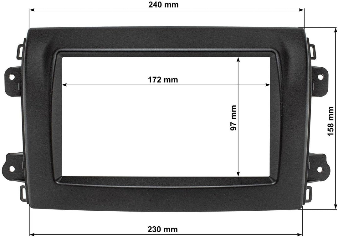 tomzz Audio 2414-101-4 Doppel DIN Radioblende kompatibel mit FIAT Ducato Serie 8 ab 2021 matt schwar