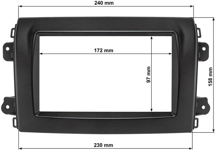 tomzz Audio 2414-101-4 Doppel DIN Radioblende kompatibel mit FIAT Ducato Serie 8 ab 2021 matt schwar