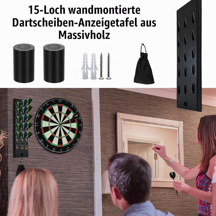 2 Stücke Darthalter aus Holz für 15 Pfeile, Wandbehang Ständer für Steeldarts und Softdarts, Aufbewa