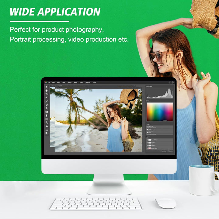 Spardar Greenscreen mit 4 Klemmen, 3M X 4.5M Foto Hintergrund Greenscreen Stoff Baumwolle Faltbare G