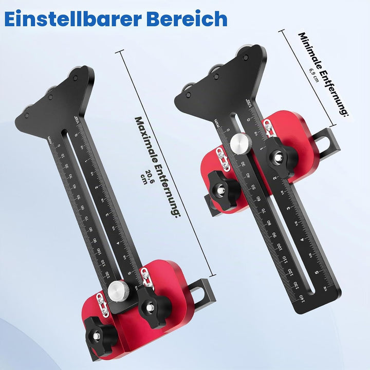 Tischkreissägenführung mit 3 Rollen – Präziser Fräsanschlag für Wiederholschnitte, 9.5x19 mm U-Slot