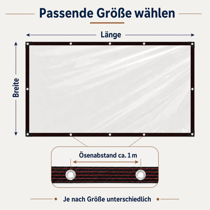 Transparente Plane Mit Ösen wasserdichte Zeltplane Wasserdicht Abdeckplane Den Aussenbereich Wetterf