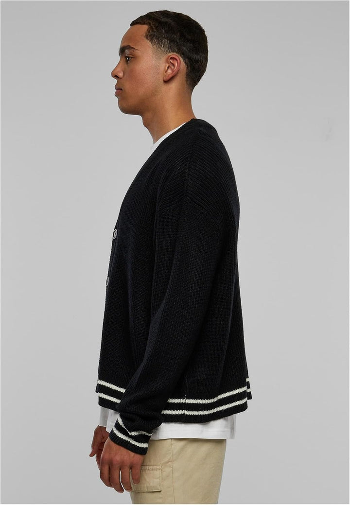 Urban Classics Herren Sporty Boxy Cardigan M Schwarz, M Schwarz