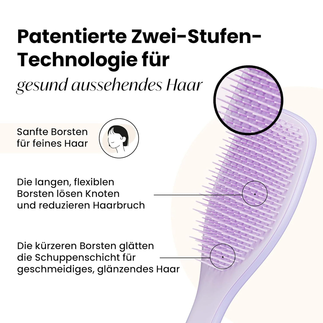 Tangle Teezer Ultimate Detangler Haarbürste für Coloriertes, Feines & Dünnes Haar – Sanfte Zweistufi