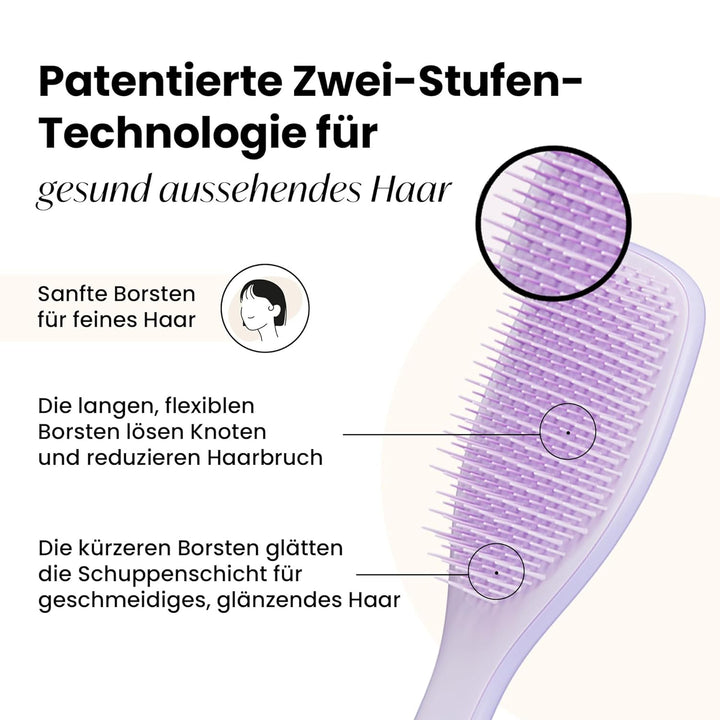 Tangle Teezer Ultimate Detangler Haarbürste für Coloriertes, Feines & Dünnes Haar – Sanfte Zweistufi