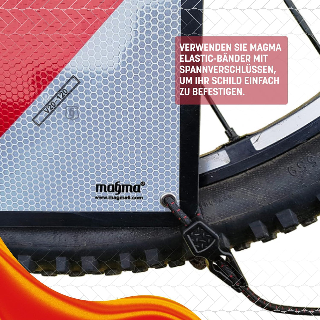 MAGMA 2in1 Warntafel Italien und Spanien Fahrradträger. Für Heckträger, Anhänger, Warnschild für Woh