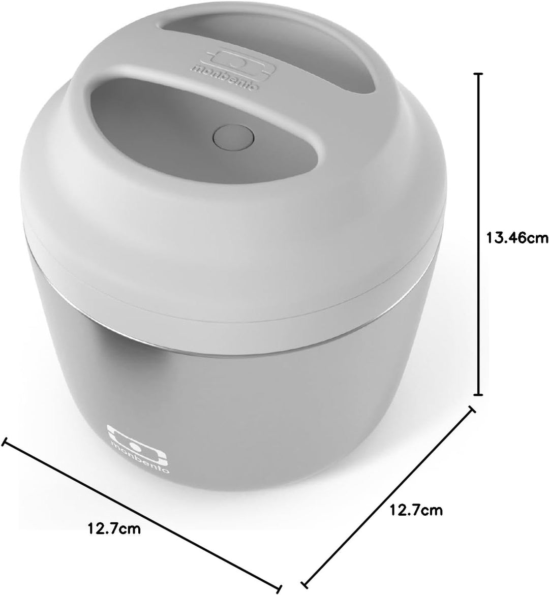 monbento - Thermobehälter für Essen MB Element Silver - Auslaufsicher und Lebensmittelbehälter Hält