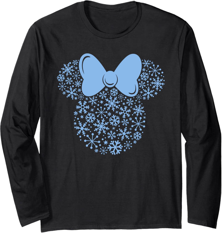 Disney Minnie Mouse Blue Snowflakes Icon Holiday Langarmshirt