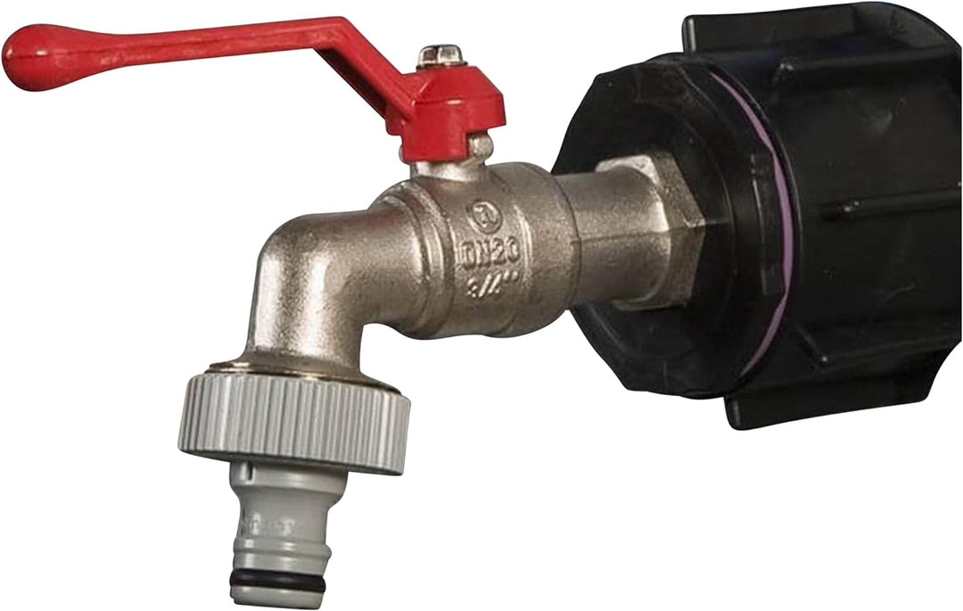NOOR Ersatzhahn für IBC Tanks inkl. Gardena Adapter I 3/4-inch (1,9cm) Ersatz-Tankhahn mit 60mm DN50