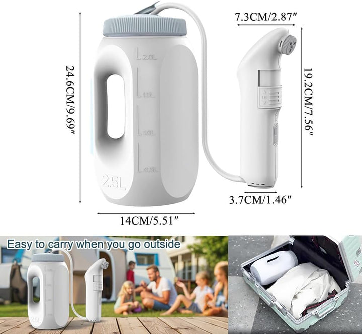 Po Dusche Elektrische,Portable Bidet,Tragbares Bidet Handbrause Mit 2.5 L Peri Bottle,Akku Podusche
