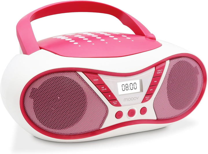 MOOOV 477410 Tragbarer CD-Player mit Radio, USB, Lautsprecher - Mini Kofferradio für Kinder & Senior