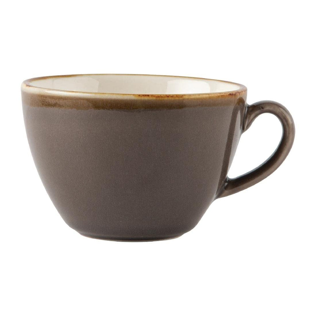 Olympia Kiln Cappuccino-Tasse Rauch, 340 ml, innovatives Design mit neuen Funktionen Grau Tasse Einz
