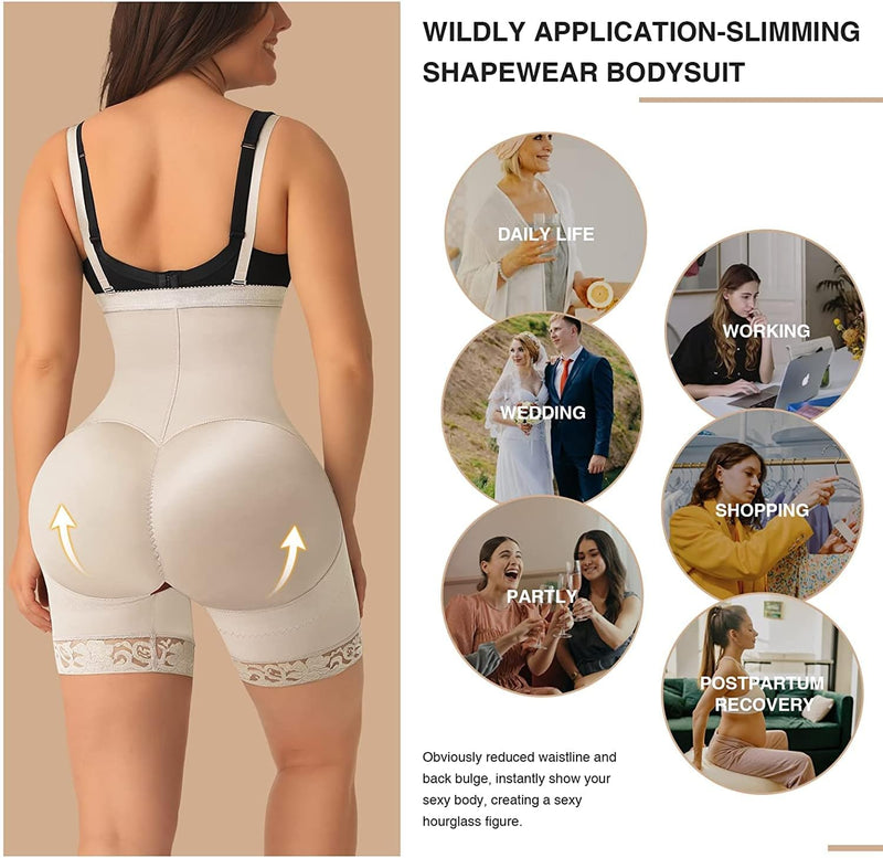 FeelinGirl Miederhose Stark Formend Hohe Taille Shaping Hose Bauchweg für Damen Shapewear mit Abnehm