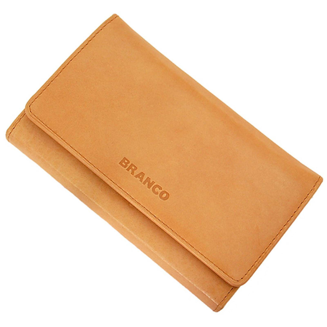 Branco Leder Damen Geldbörse Börse Portemonnaie Geldbeutel (Natur), Natur