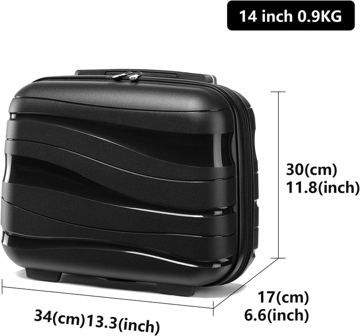 KONO Kosmetikkoffer Beautycase Kabinengepäck Damen PP Schminkkoffer (Schwarz) Schwarz S, Schwarz S