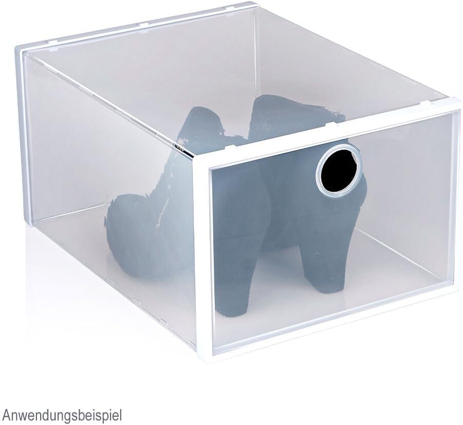 12er Set Schuhboxen Kunststoff Transparent - für Schuhe bis Grösse 46 stapelbar Organizer mit Deckel