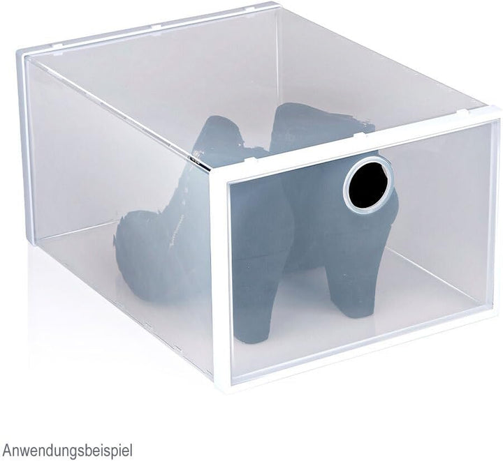 12er Set Schuhboxen Kunststoff Transparent - für Schuhe bis Grösse 46 stapelbar Organizer mit Deckel
