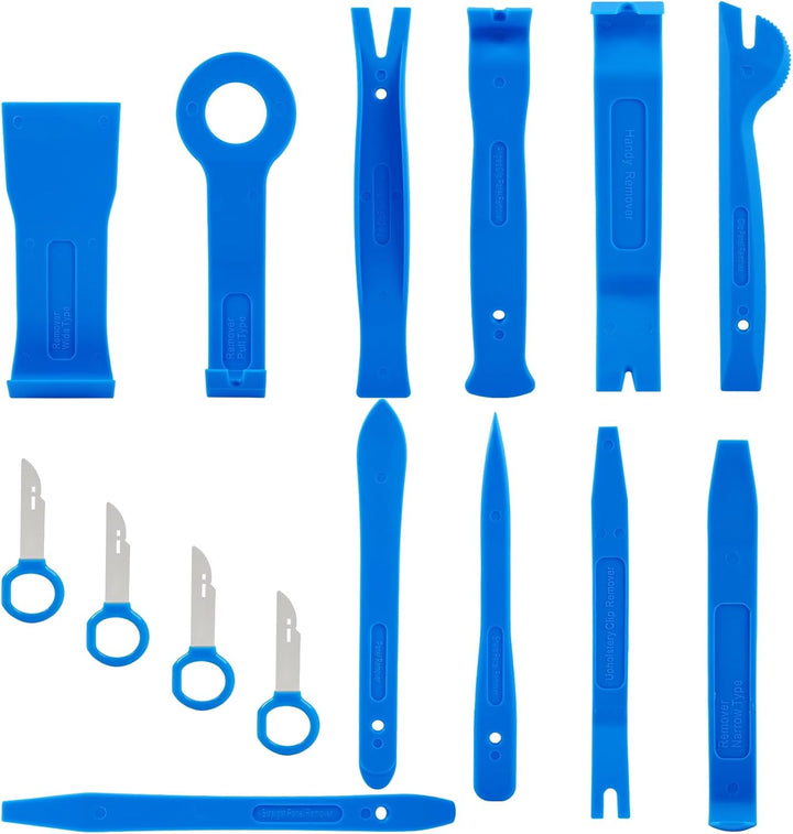 TECPO Montagehebel-Set, Innenraum Werkzeug Satz, 24-teilig, robuste Hebel & Zangen für KFZ & Karosse