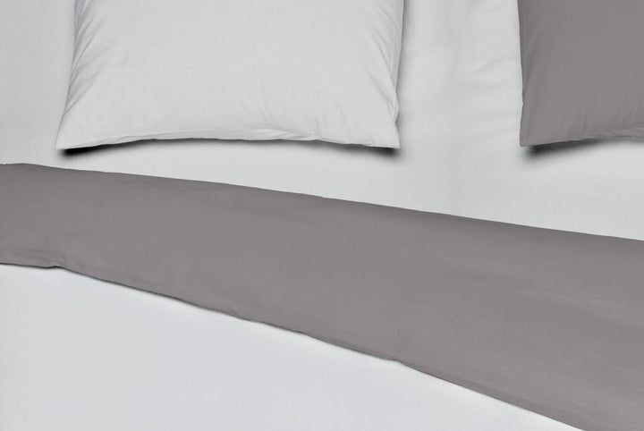 MISTRAL HOME Uni Einfarbig Wende Bettwäsche Edel Perkal 100% Ägyptische Baumwolle, Farbe:Light Grey-