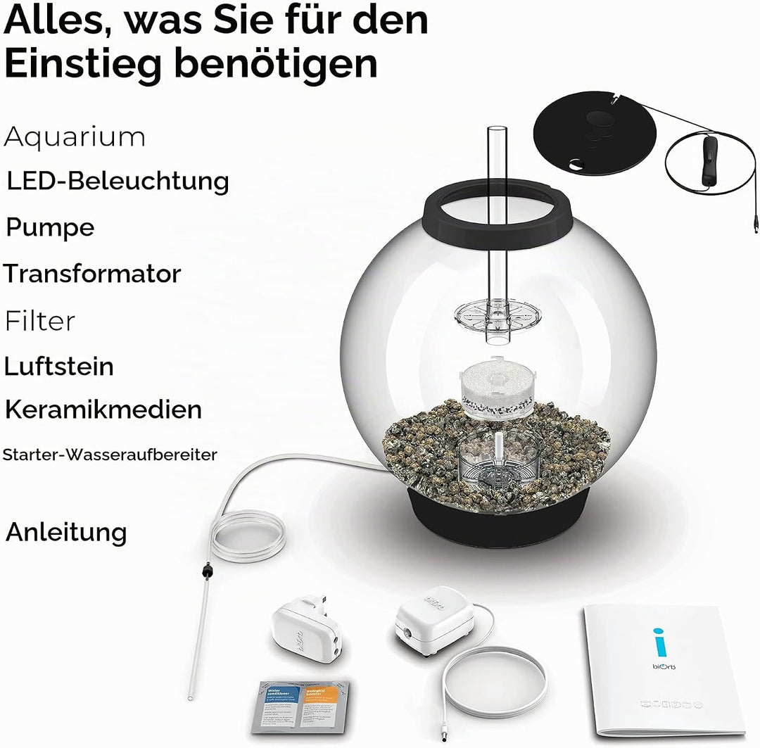 biOrb 72005 CLASSIC 30 LED schwarz - dekoratives Aquarium Komplett-Set mit Filter-System, LED-Beleuc