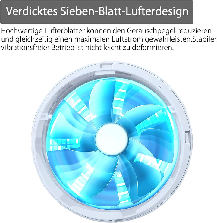 Kanal Rohrventilator 150mm Inline Abluftventilator 150mm, 305m³/h, Hohe Qualität, Leise, Rauchabzug