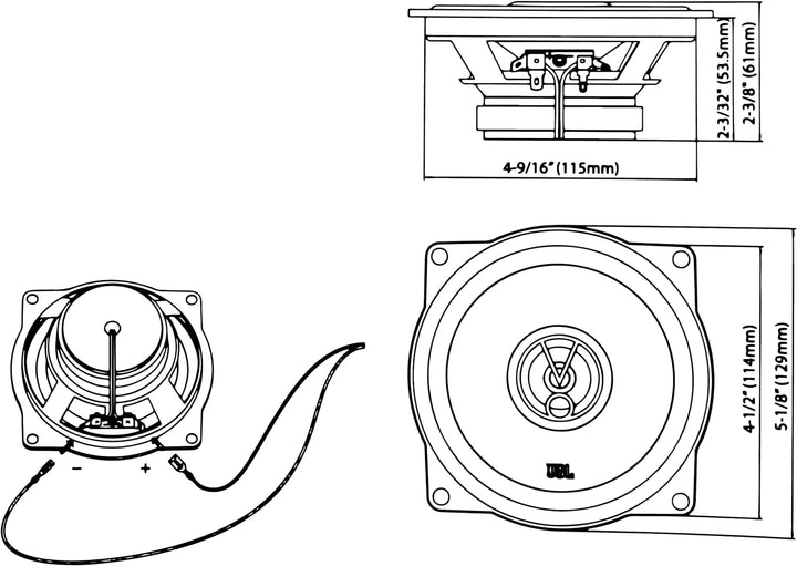 JBL Stage1 51F 2-Wege Auto Lautsprecher Set von Harman Kardon - 150 Watt KFZ Auto Boxen 30 Watt RMS