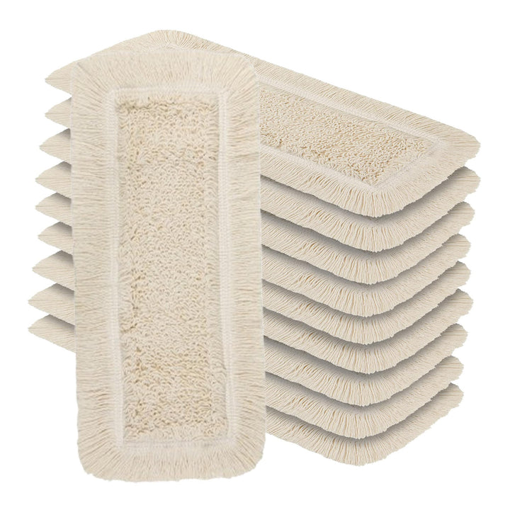 Okaei 10 Stück Wischmopp Bezug (40 cm) - Bodenwischer-Wischbezug zur Trocken- &amp; Nassreinigung - Bode