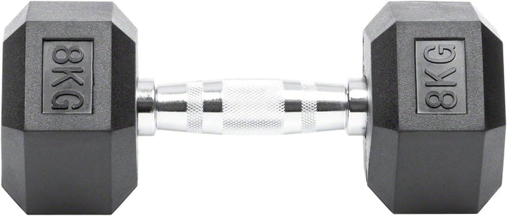 Sport-Tec Hex Kompakthantel aus Gummi, Stück, 1-30 kg Hexagon-Hantel, Krafttraining, Fitness Hantel,