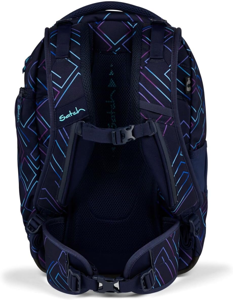 Satch Match Schulrucksack Set 3tlg. (Purple Laser) inkl. Schlamperbox und Sporttasche, Purple Laser