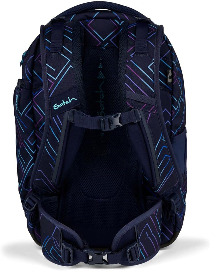 Satch Match Schulrucksack Set 3tlg. (Purple Laser) inkl. Schlamperbox und Sporttasche, Purple Laser