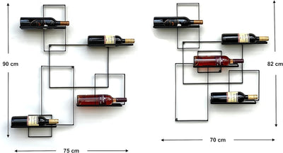 DanDiBo Weinregal Metall Schwarz Black Line Flaschenständer Flaschenregal Flaschenhalter